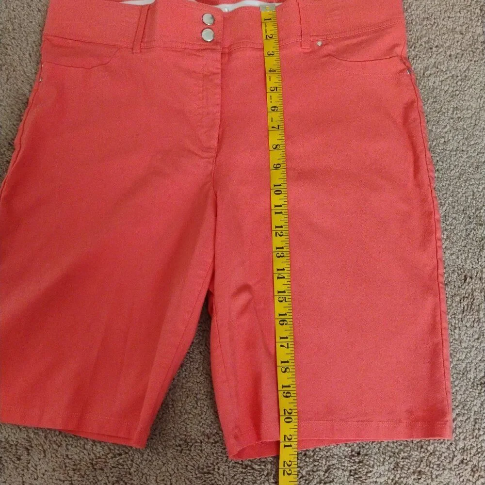 89th + Madison Coral Stretch Waste Shorts Size 20W